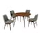 Armen Living Arcadia and Azalea 48" Round Charcoal and Walnut Wood 5 Piece Dining Set SETARDI5AZWACH48 - alternate 1